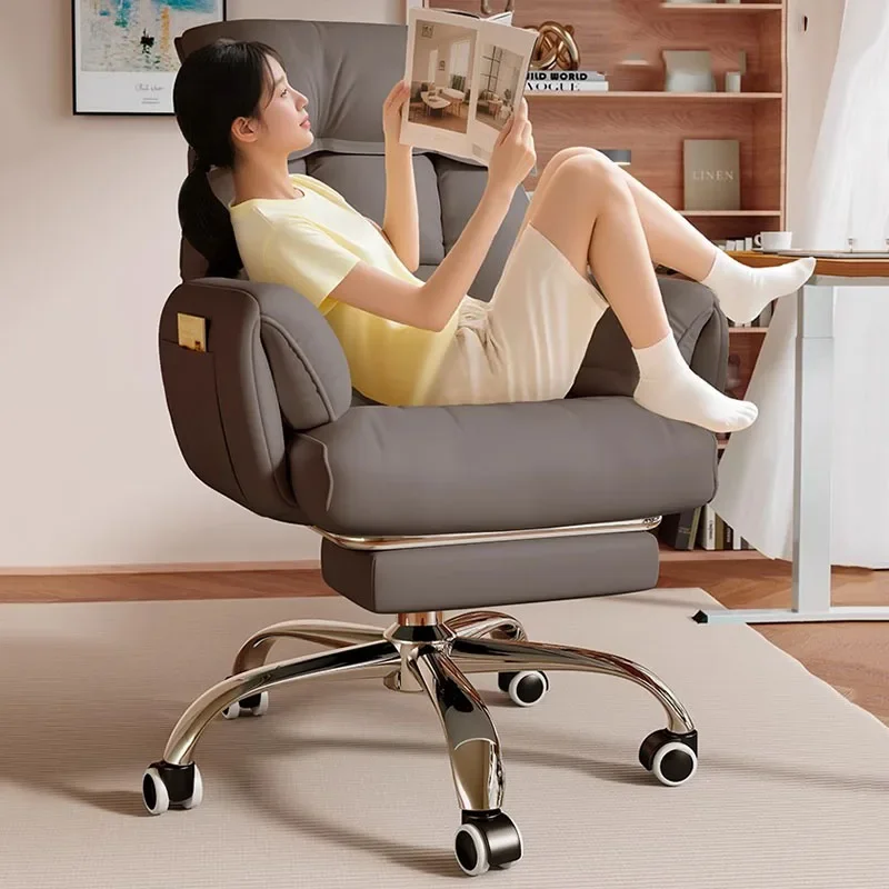 Sillas de oficina cómodas para videojuegos, sillas de oficina con ruedas para sala de estar, silla reclinable ergonómica, muebles para jugadores