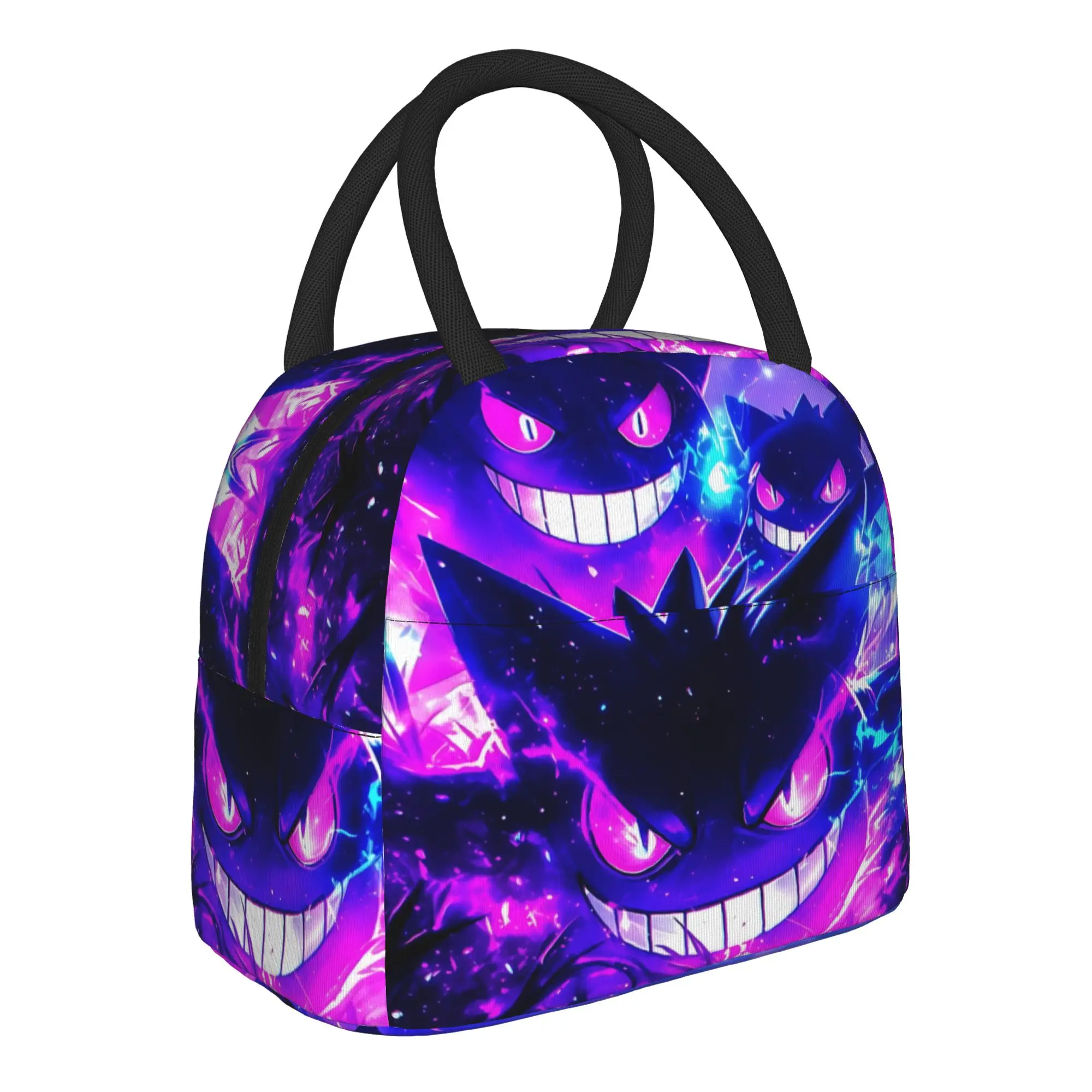 Pokemon Halloween Gengar Handbag Insulated Lunch Bag Meal Pack Rice Bag  bolsa Student Bento Lunch Handbag Insulation