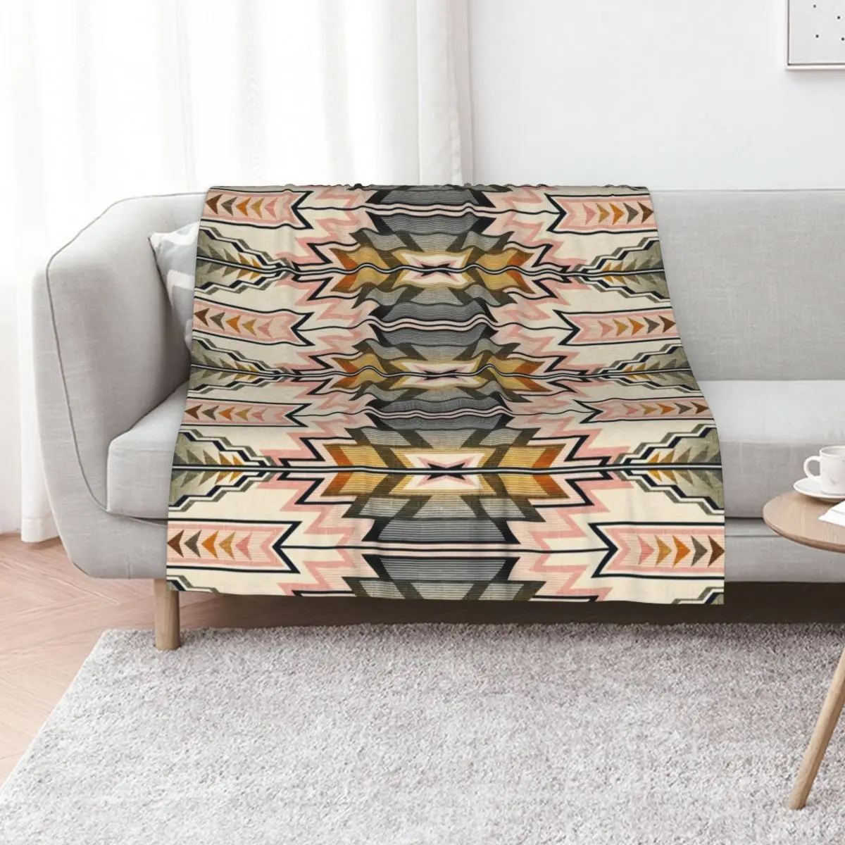 Southwest Blanket Rug in pink sand Throw Blanket Thermals For Travel Luxury Designer Camping Thermal Beach Furry Blankets