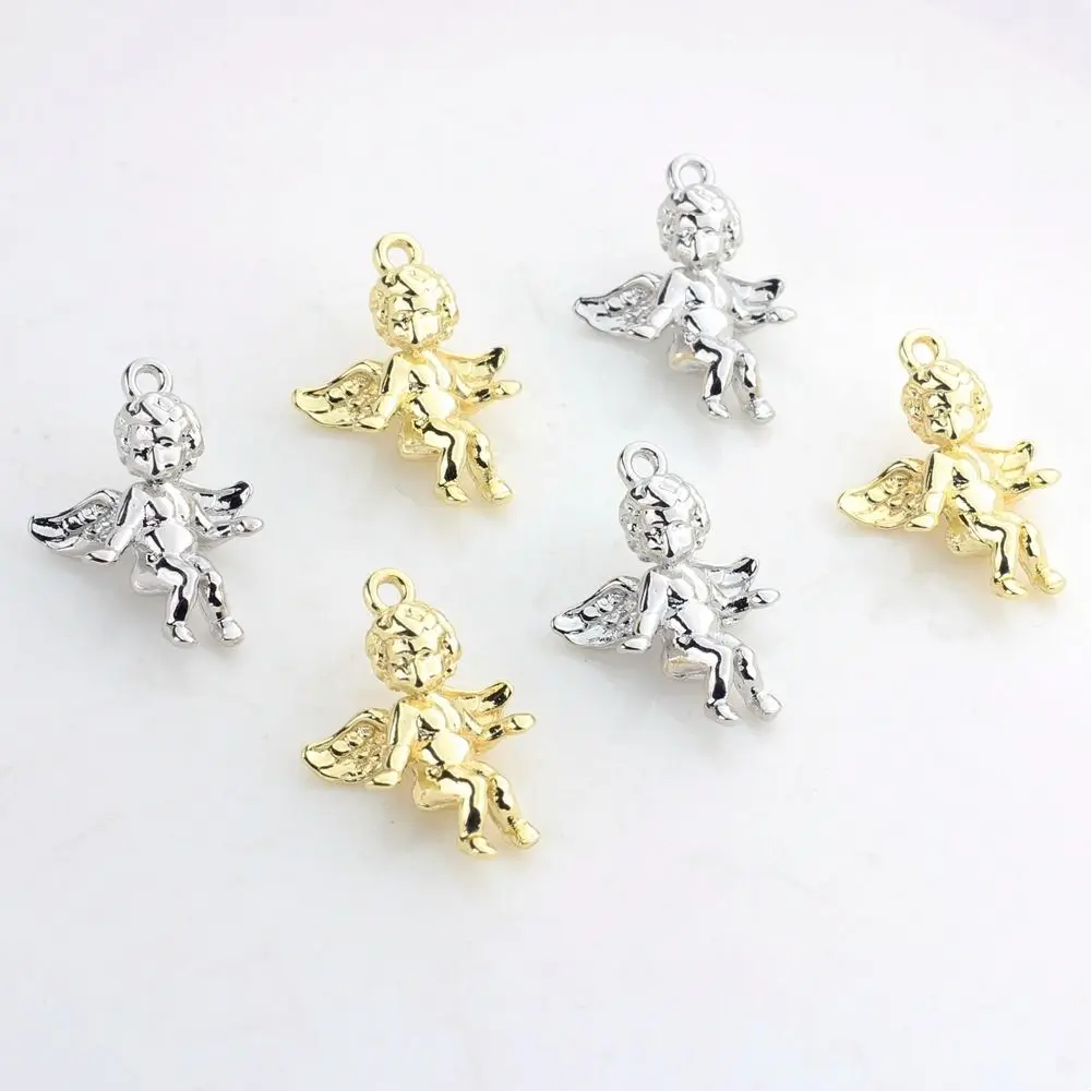 Zinc Alloy Mini Three-dimensional Cupid Angel Charms Pendants 10pcs/lot For DIY Fashion Necklace Jewelry Makings Accessories