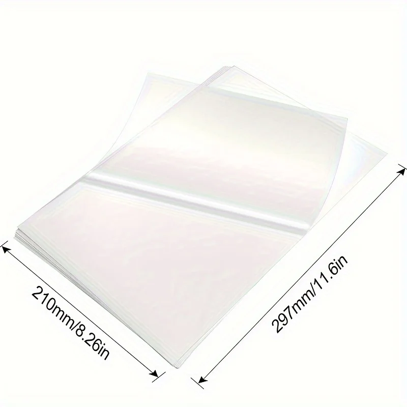 (20/ 50Sheets) 100% Clear Sticker Paper For Inkjet Printer - Glossy 8.3*11.7in - Printable Vinyl Sticker Paper For Cricut