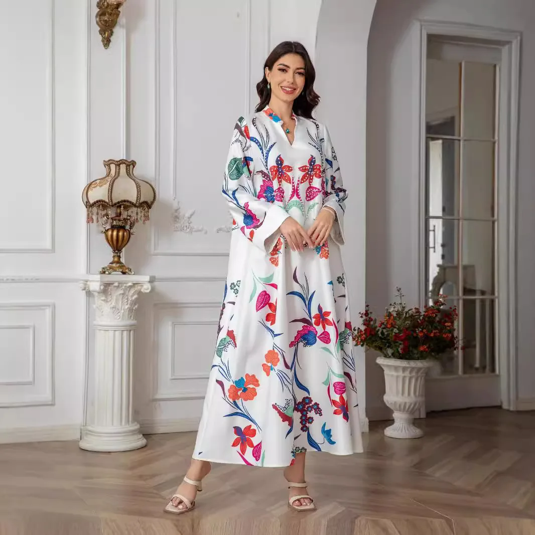 

Middle East Muslim Women's Clothing Dress Fashion Simple Temperament Elegant Holiday Style High-end Banquet Party Dress