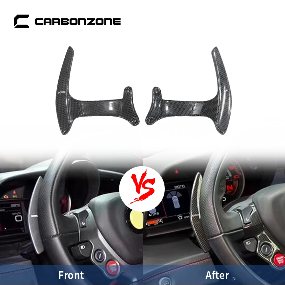 

Real Dry Carbon Fiber Central Steering Wheel Paddle Shifter for Ferrari 488 F488 488GBT 488PISTA Auxiliary Shift Extension