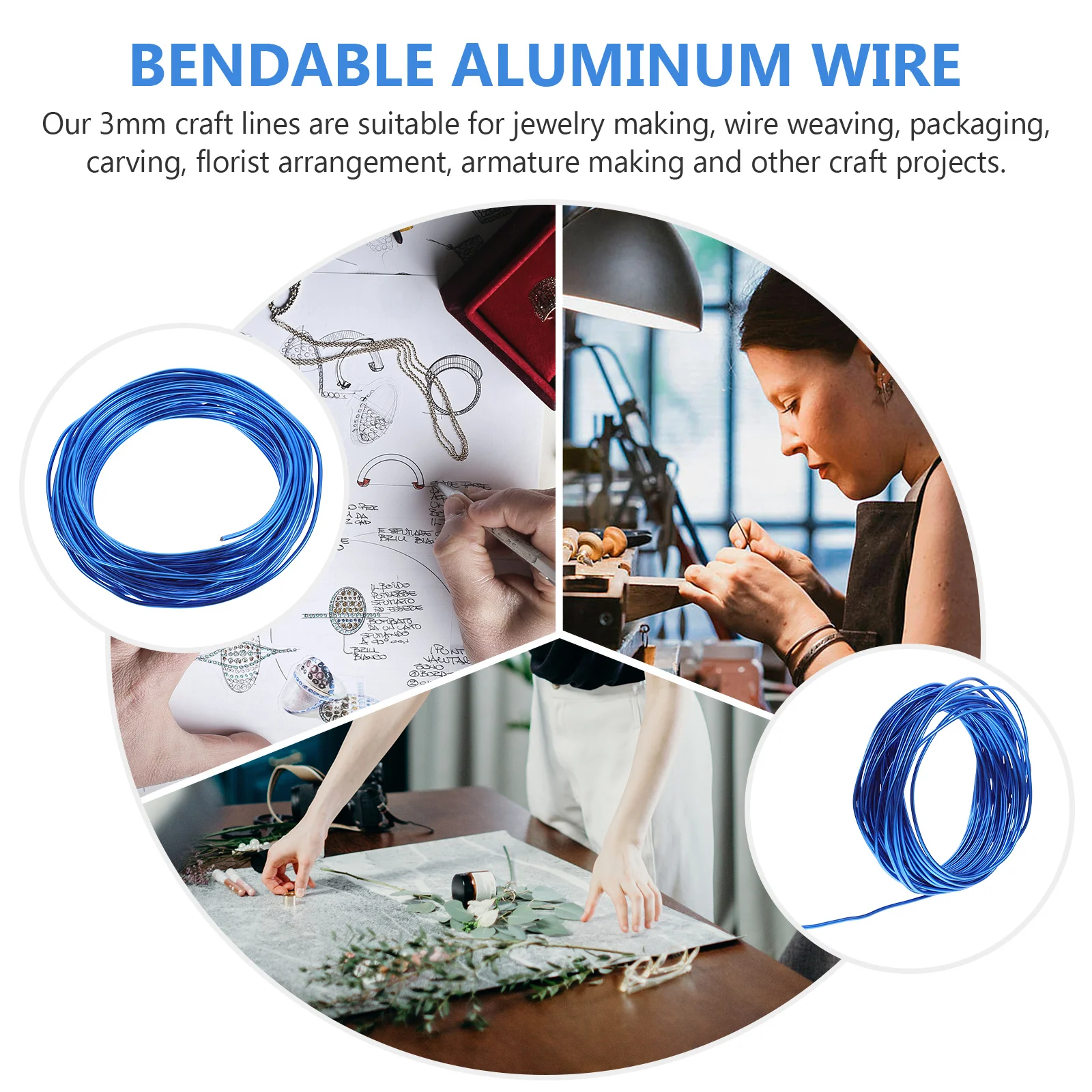 Multi-Function Handicraft Aluminum Wire Anodized Surface Durable Cuttable Jewelry Wire for Sculpting Floral Arrangements DIY