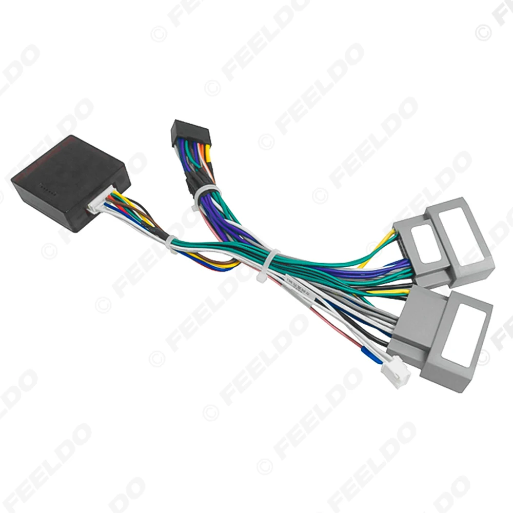 FEELDO Car Audio Wiring Harness with Canbus Box For Dodge Ram Jeep Cherokee Wrangler 16pin DVD Stereo Installation Wire Adapter
