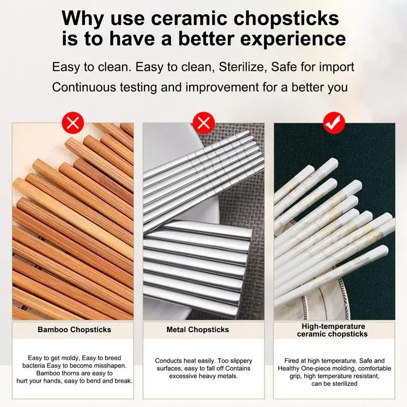 

Reusable Chopsticks For Adults Kitchenware Chopsticks Anti Slip 10 Pairs Utensil Chinese Kitchen Accessories For Kids Kitchen