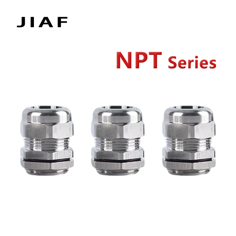 P68 Anti-Corrosion 304 Stainless Steel Cable Gland NPT1/4 NPT3/8 NPT1/2 Thread Waterproof Cable Fixing Sealing Connector 1PCS