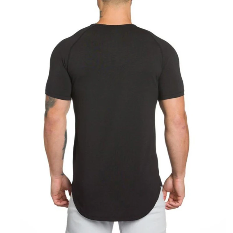 2023 Men T-shirt Male Sports Gym Muscle Fitness T Shirt Blouses Loose Short Sleeve Summer Bodybuilding Tee Tops Men's Clothing view 3