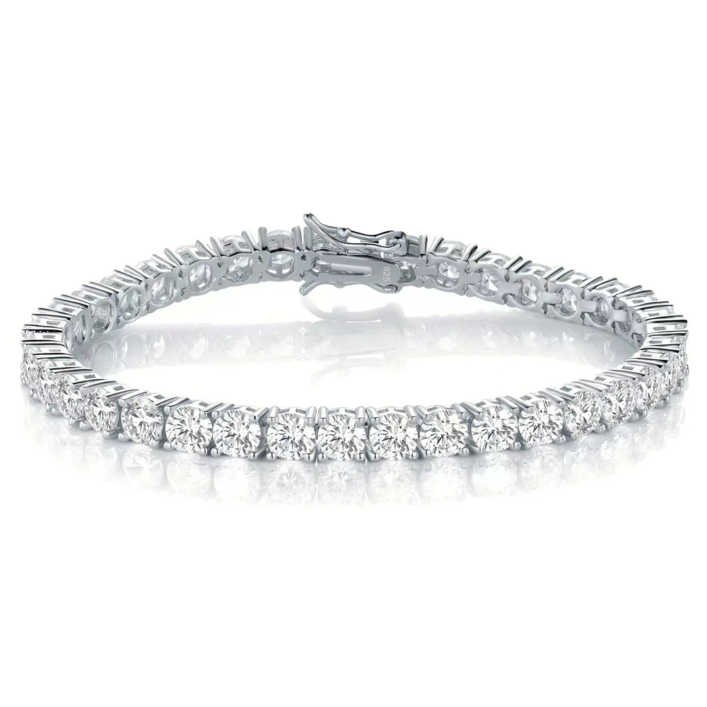 Factory Price 3-6.5MM S925 Sterling Silver D Color VVS1 Moissanite Tennis Bracelet  with GRA Bracelets for Women Man view 4