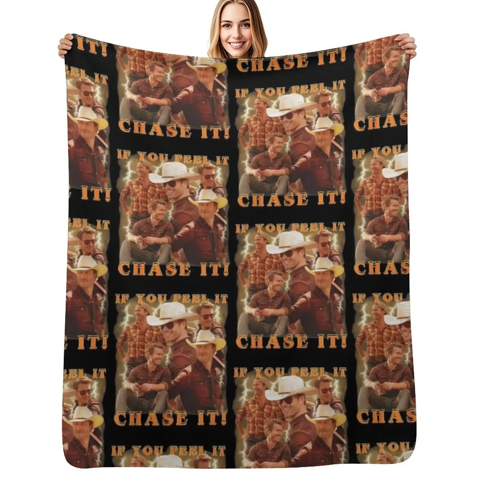 Cowboy Glen Powell Vintage Throw Blanket Fade Resistant Durable Throw Blanket