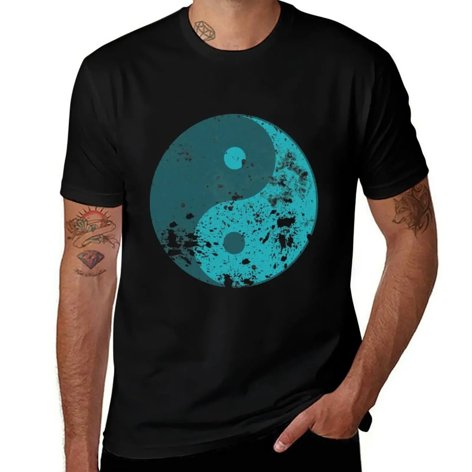 

Splatter Yin Yang symbol T-Shirt kawaii clothes valentines clothes anime figures shirts graphic tee mens t shirt graphic