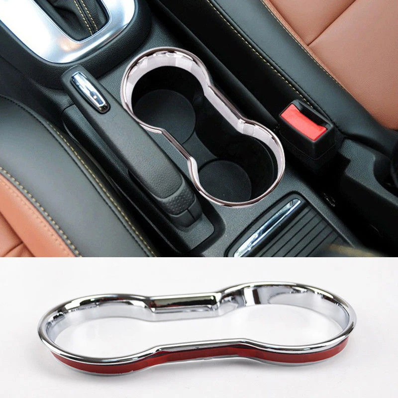 

Chrome Cup Holder Trim Cover Frame For Buick Encore-Opel-Vauxhall-Mokka Center Console Molding Sticker Car Interior Decoration