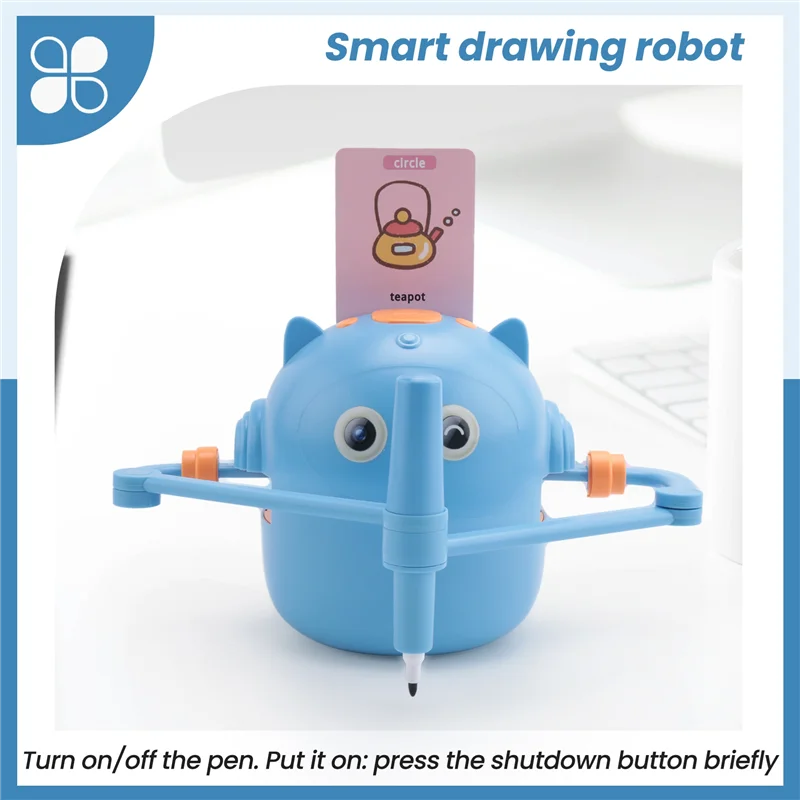 A23F-New Children's Interactive Education Painting Robot -Montessori Learning Toys, With 100 Words Cards, Voice Interaction