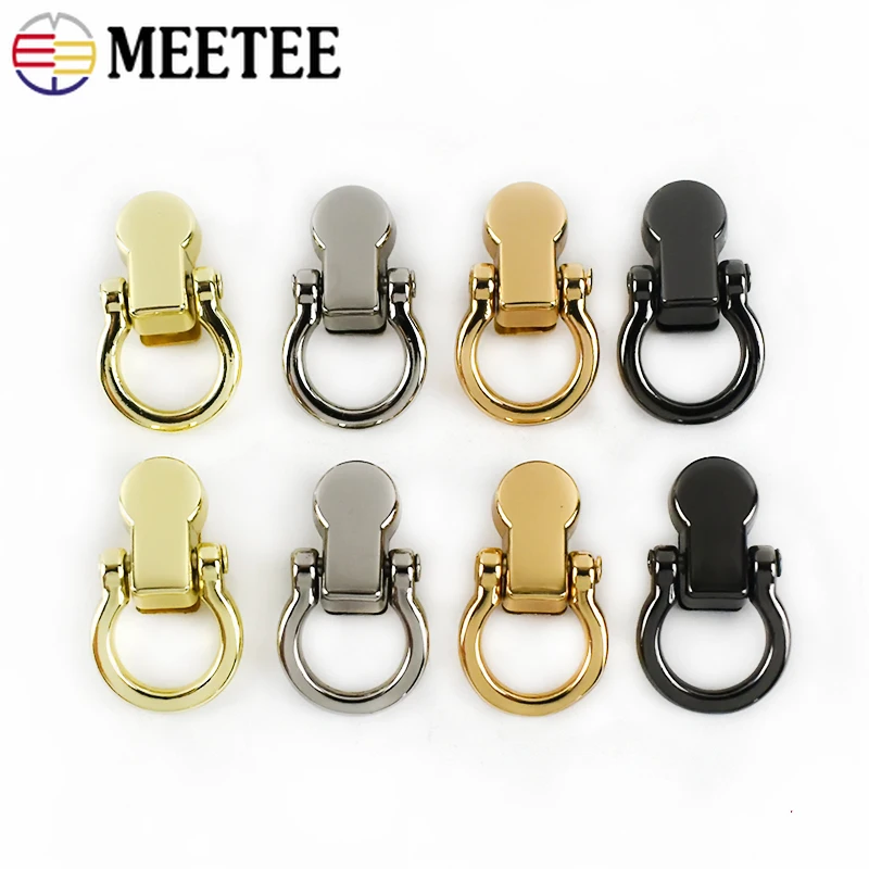 Meetee 10pcs 8X24mm Bags Strap Chain Hook Buckle Handle Swivel Rivet Screw Side Clamp Ring Buckles DIY Metal Nail Hooks Clasp