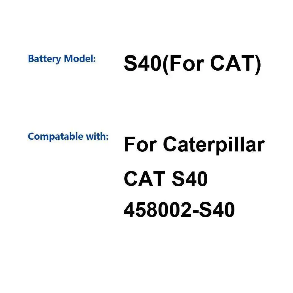 

Аккумулятор мобильного телефона для Caterpillar Cat S40 458002-S40, замена премиум-класса, высокая совместимость 3000 мАч