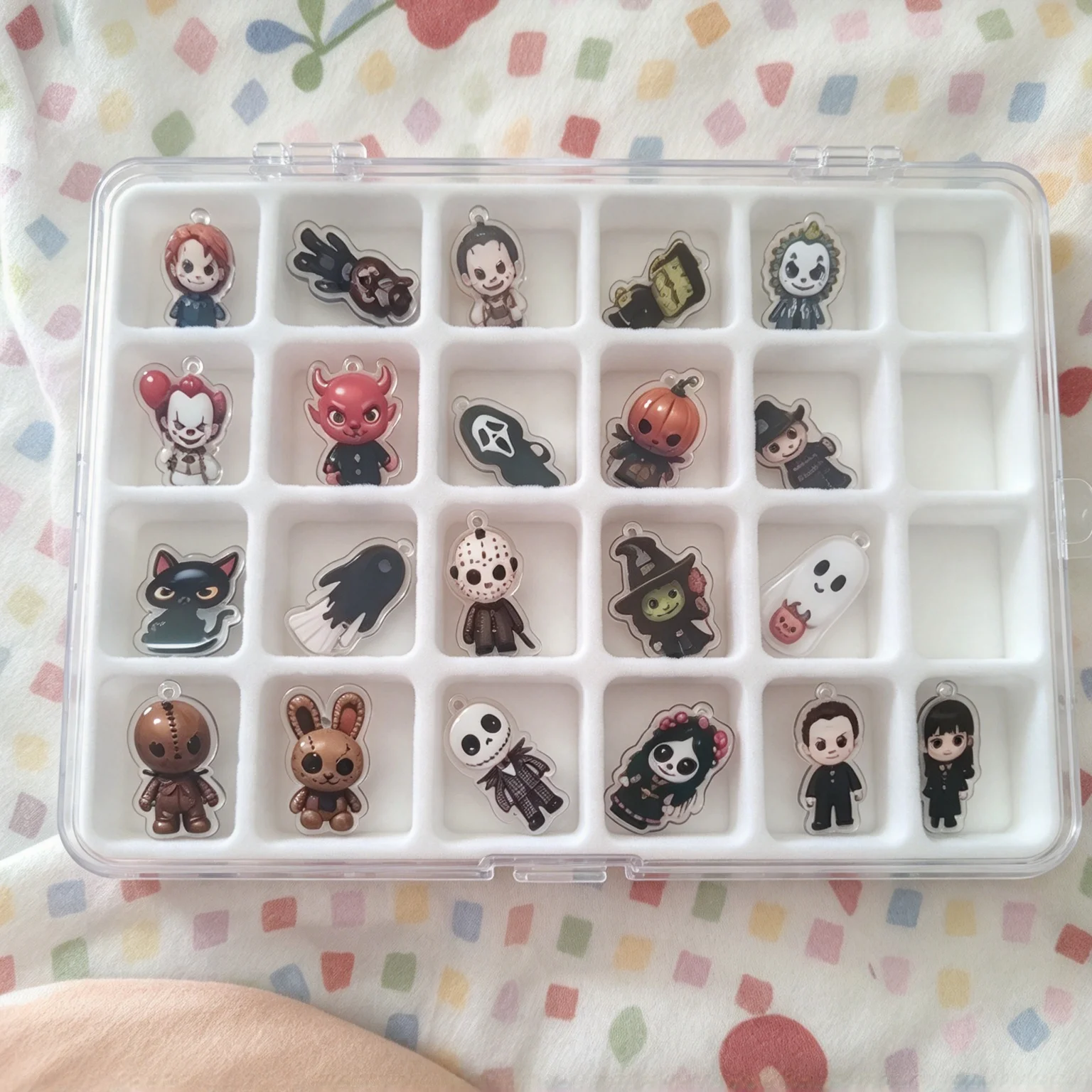 2026 Halloween Advent Calendar 24Days Countdown 24pcs Horror Movie Figure Acrylic Flat Pendant Set Holiday Hanging Ornament Gift view 3