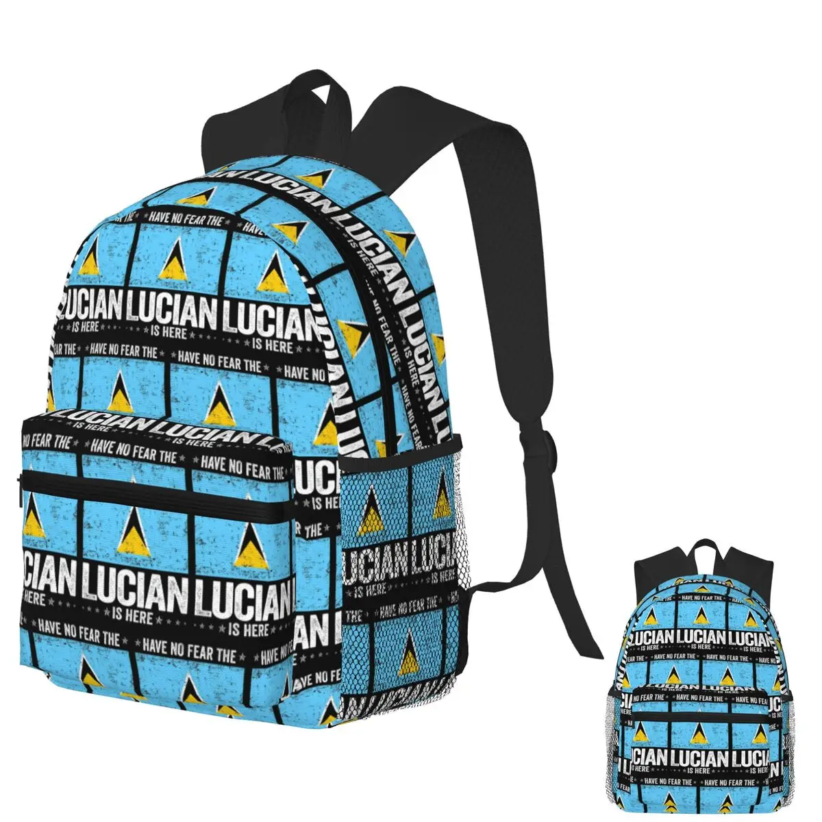 

Have No Fear The Lucian Is Here Saint Lucia Flag Student Backpack School Bag Hiking Travel Daypack Bookbag Shoulder Bags