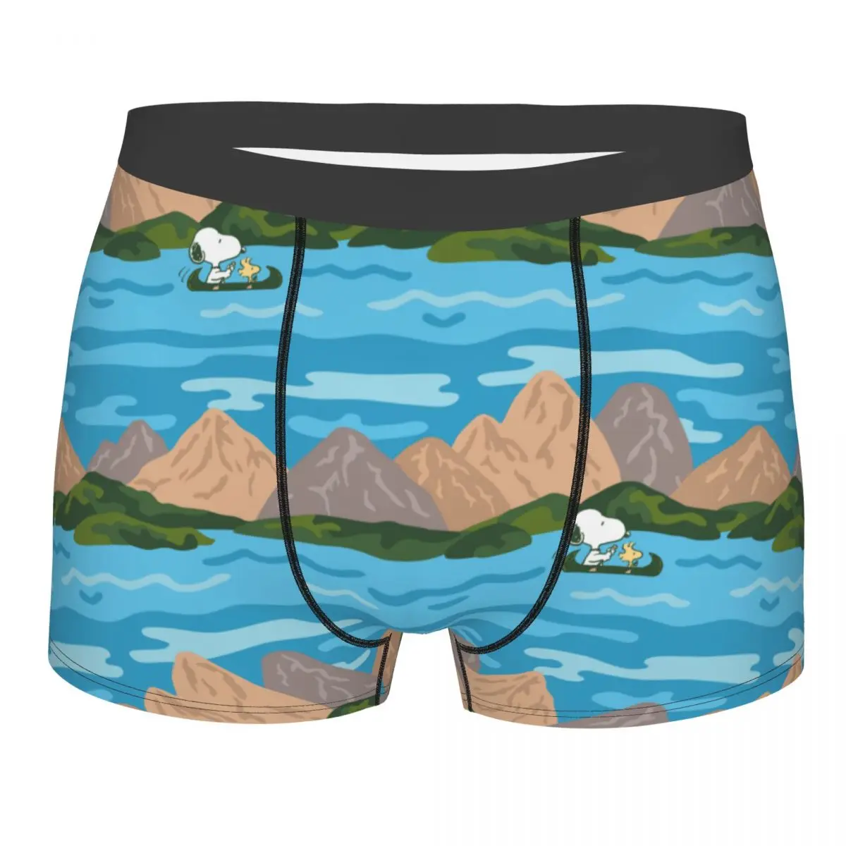 

Men Snoopy Long Underwear Sexy Boxer Briefs Shorts Panties Homme Polyester Underpants S-XXL