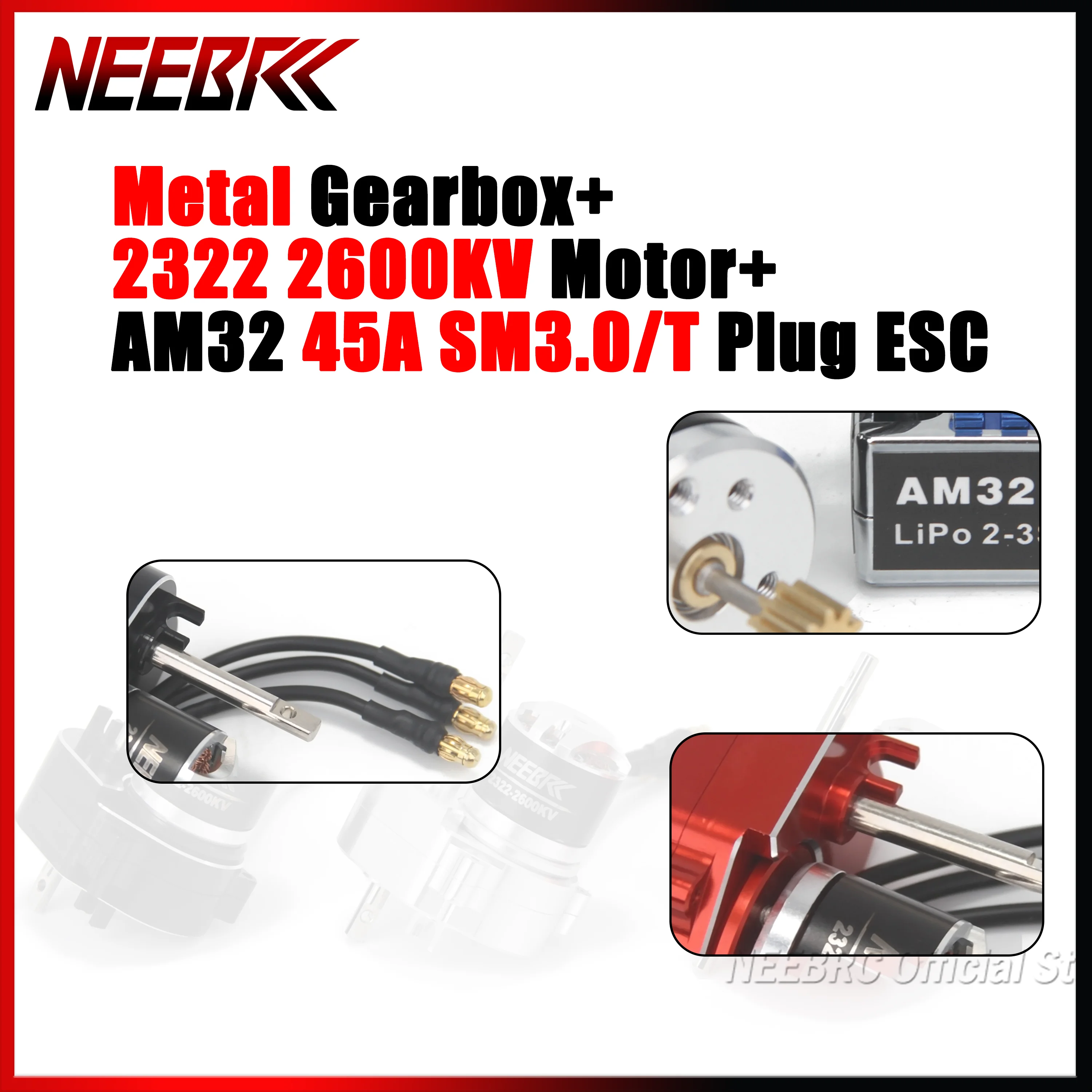 

Комбинированная цельнометаллическая коробка передач 2322, 2600 кВ, бесщеточный двигатель AM32 45A SM3.0/T, разъем ESC для 1/12 RC автомобиля, гусеничного автомобиля MN82 MN78 MN168 MN99 MN98