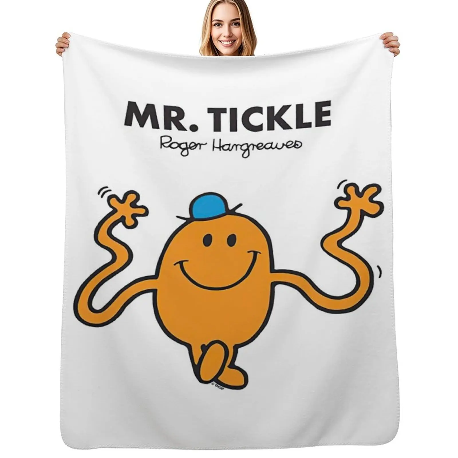 Mr Tickle Throw Blanket Faux Fur Soft Warm Blanket for Bed