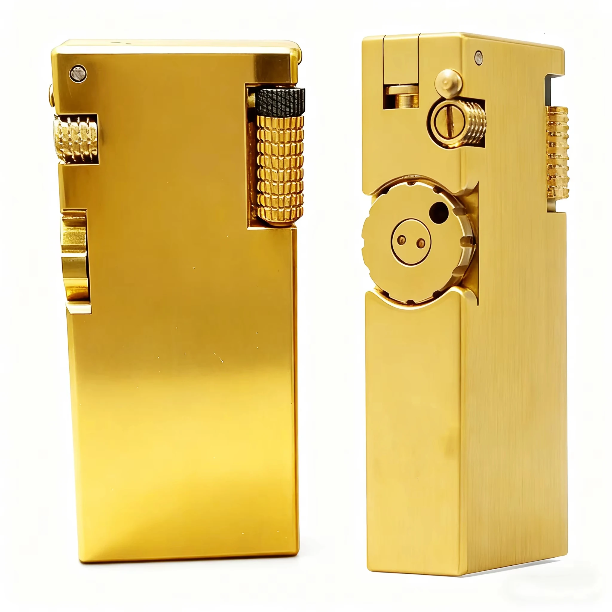 Handmade Brass Trench Fuel Oil Lighter Vintage Double Oil Tank Lighter Collection Gift Outdoor Use Refillable & Durable Antique