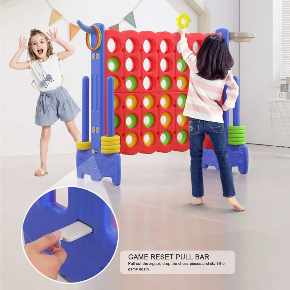 3 In 1 Game Chesses Toy Children Entertainment Game For Kindergarten With Basketballs Hoop Rings Toss Four In A Row Game