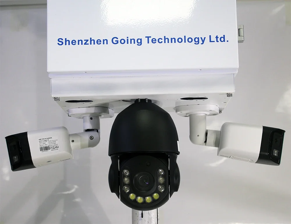 

SZGOING 360 Panoramic 3 Camera System Wireless Wifi IP PTZ Cam 30X Zoom Intelligent Energy Alert HD Solar Security Camera 4G