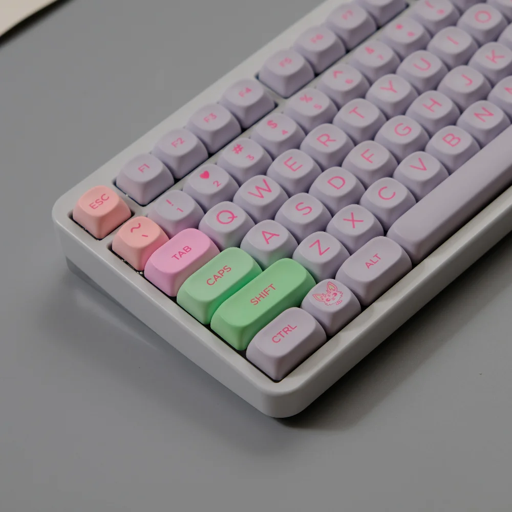 132 touches Bizarre Keycaps XOA MOA profil multicolore rond PBT Keycap colorant sous pour MX clavier mécanique F75 87 61 66 96 98 108