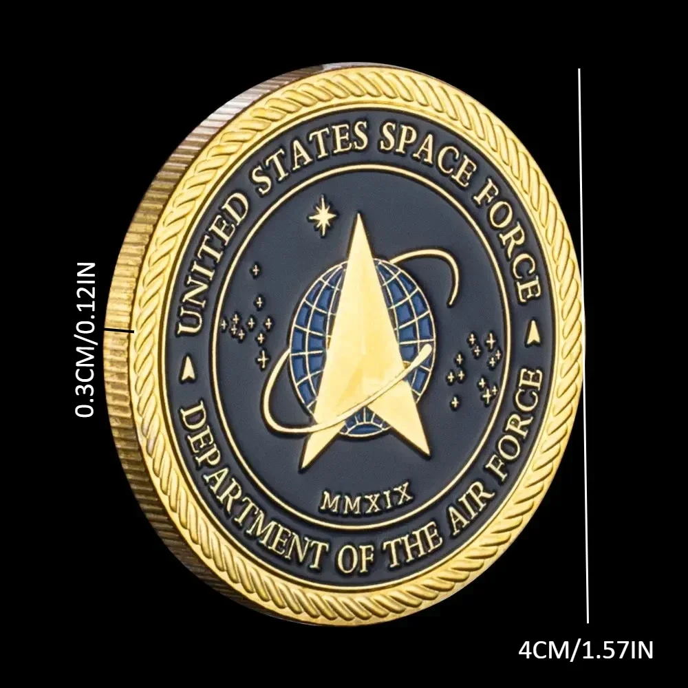 عملة تحدي القوة الفضاء الأمريكية المطلية بالذهب وصلاة الأبطال لعملة الهدايا التذكارية الشجاعة #4