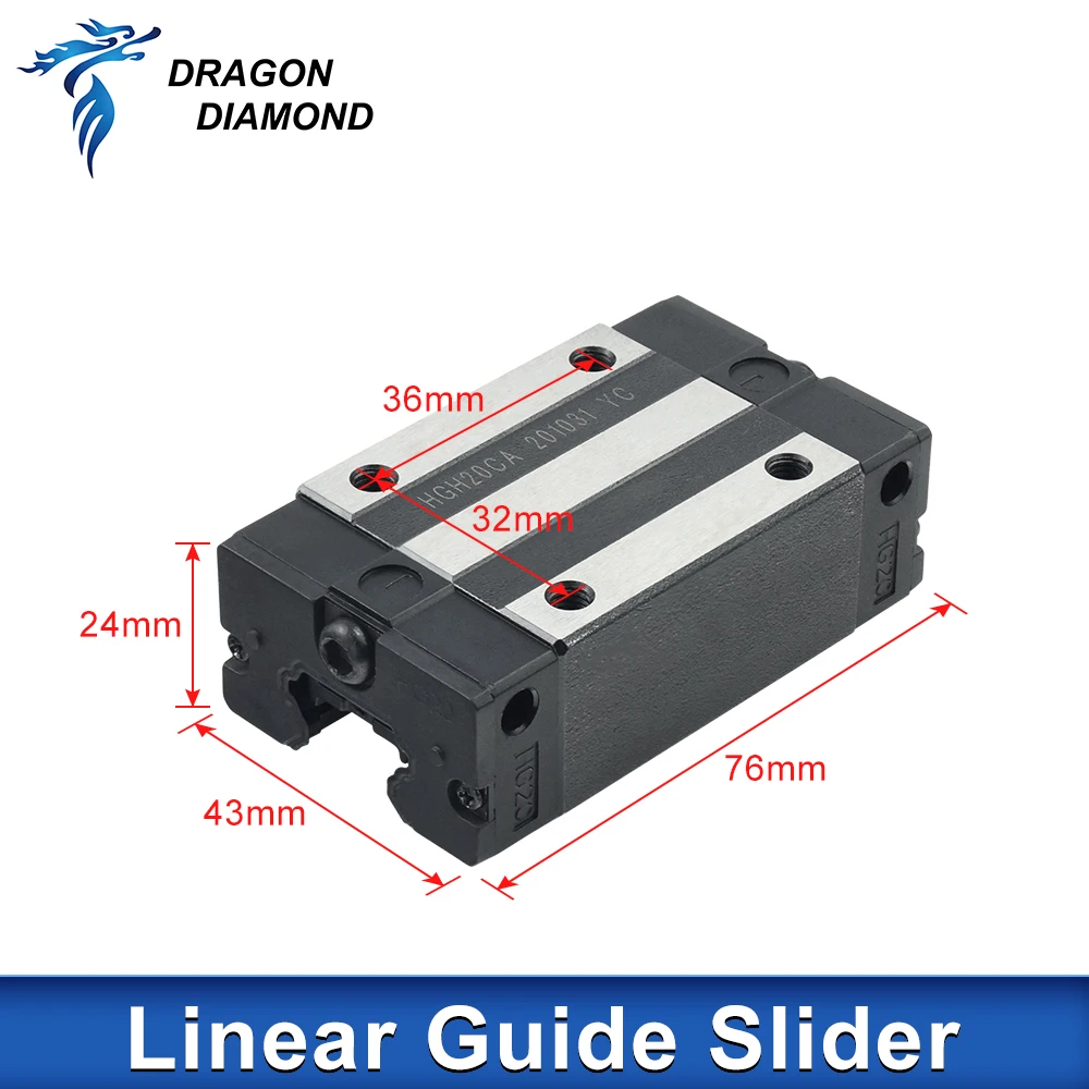 2PCS HGH Serie Linear Guide Block Wagen HGH15CA HGH20CA HGH25CA für Führungsschiene 3D Drucker CNC Router