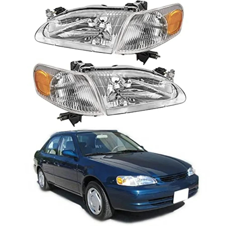 

Замена фары в сборе для Corolla 1998-2000 с передними сигнальными огнями 8115002050 8111002060 TO2502121 TO2503121, черный D