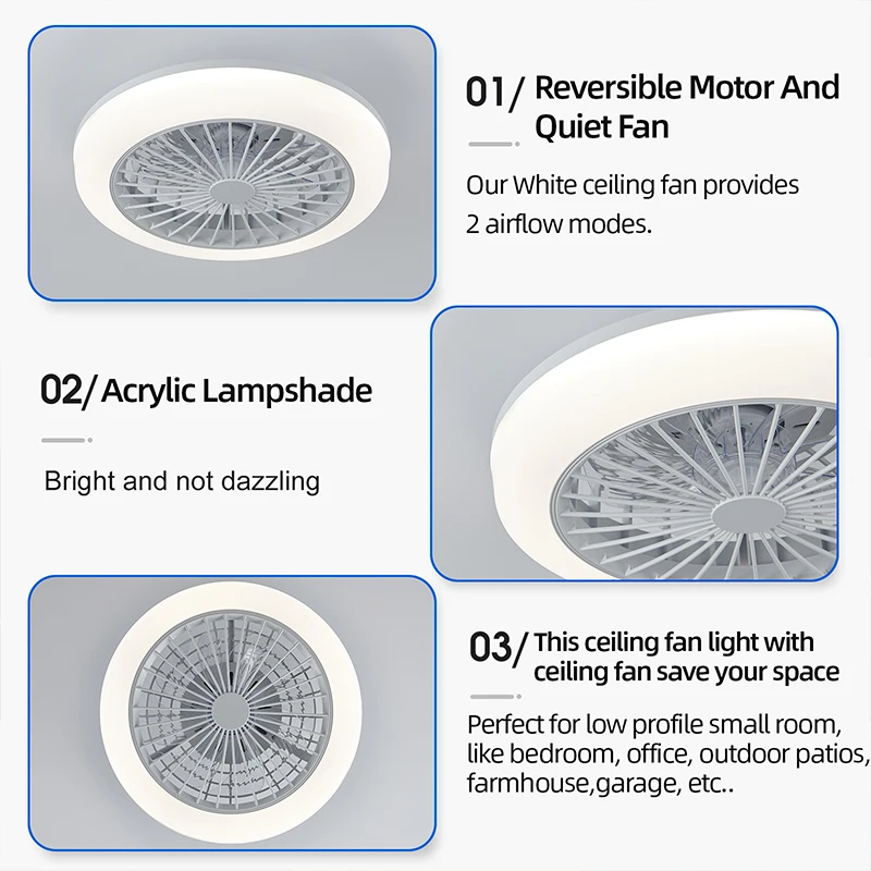 Imagem -06 - Luz Led Ventilador de Teto com Luz Bentilador para Casa Moderna Lâmpada do Teto Ideal para Avós Iluminação Doméstica