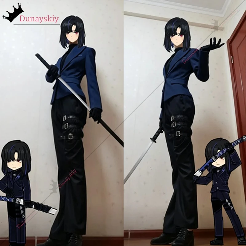 

Cosplay Game Limbus Companyi Ryoshu Costume Women Play Role Fashionable Suit Wig Shoe Halloween Carnival Theme Party Dress Up
