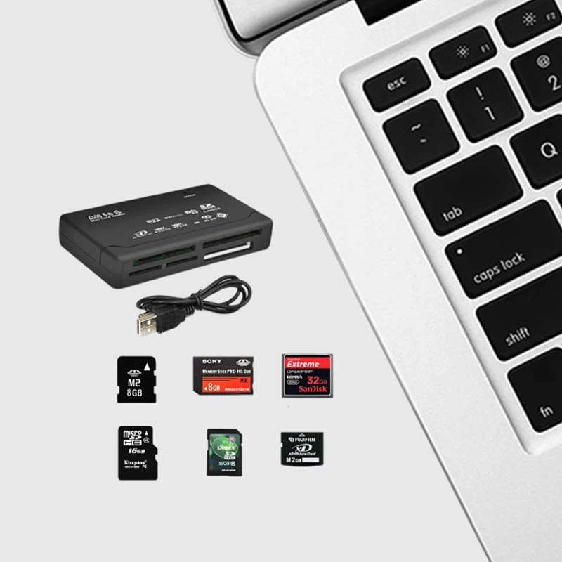 オールインワンのSDカードリーダー、USB 2.0、アダプター、TDf、cf、sd、mini sd、sdhc、mmc、ms、xdをサポート