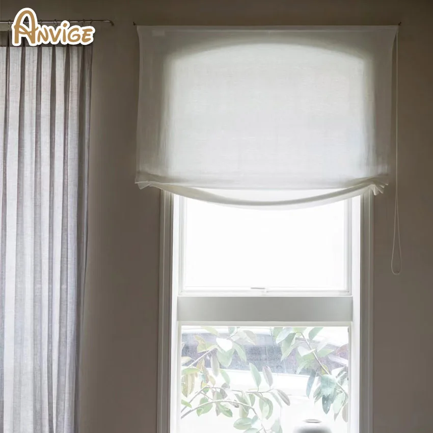 

New Arrival White Color Relaxed Sheer Roman Shades Customized Roman Blinds With Installation Included