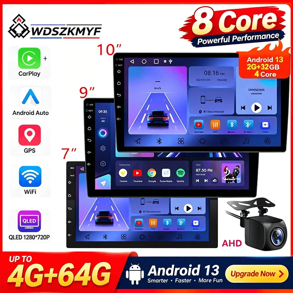 8Core Android 13 7/9/10“ Universal64G Autoradio android Central Multimedia Smart car systems For Toyota VW Fiat