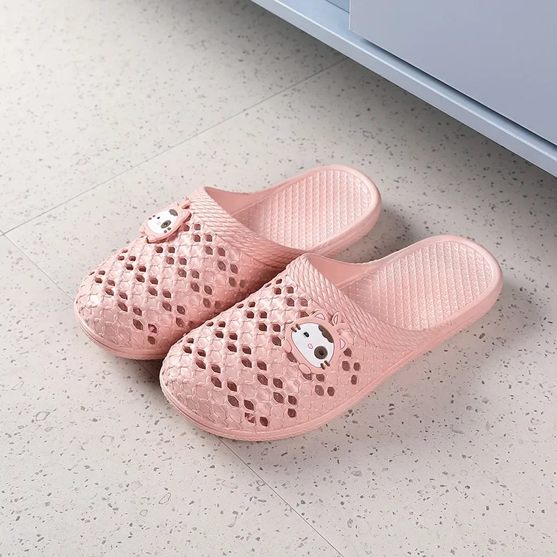 Ladies Slippers Summer New Baotou Cat Home Bathroom Pregnant Women Lazy Baotou Hollow Slippers Women