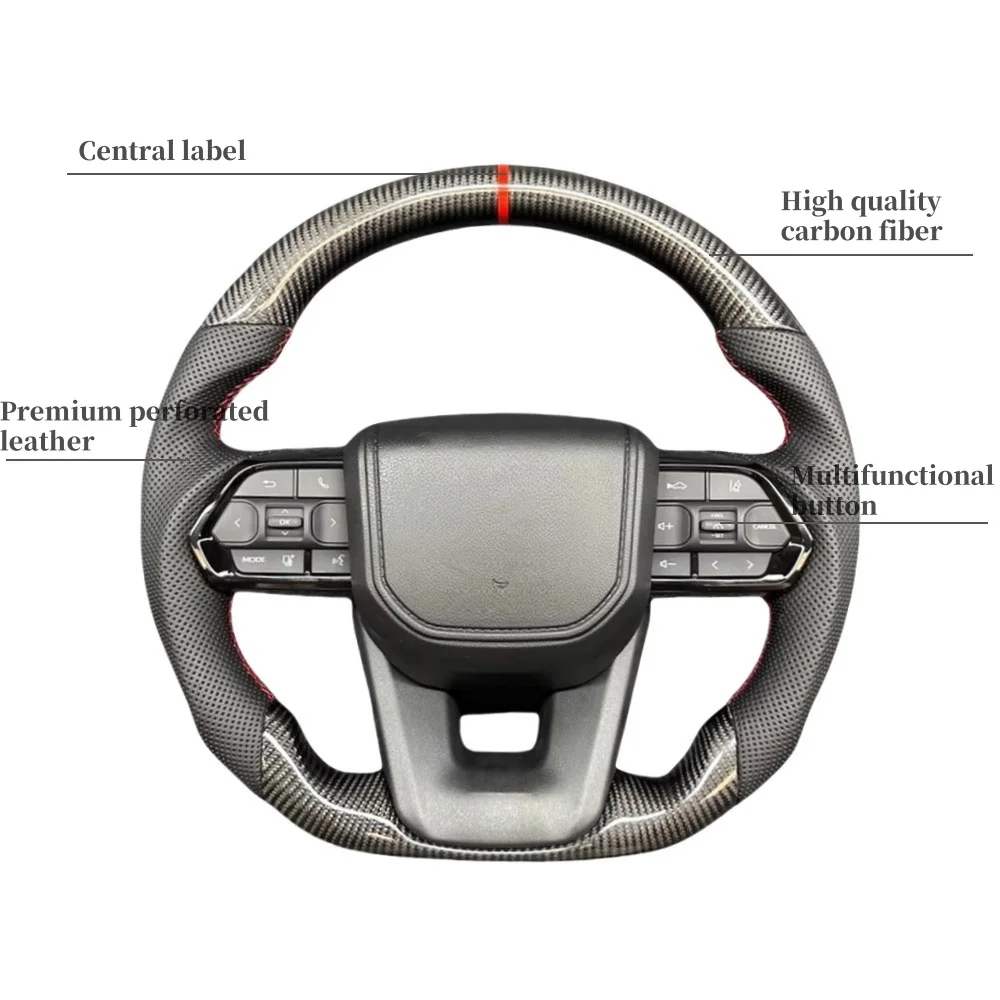 

Modified Sports Leather Carbon Fiber Racing Style Steering Wheel Upgrade for Toyota Corolla LC300 Hilux Fortuner Land Cruiser GR