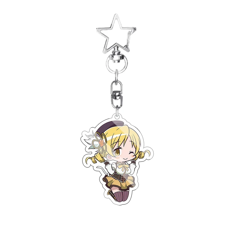 Kawaii Niedliche Kyoko Sakura Sayaka Miki Homura Akemi Puella Magi Madoka Magica Anime Acryl-Schlüsselanhänger Q-Version Anhänger Ornament – Detail 6