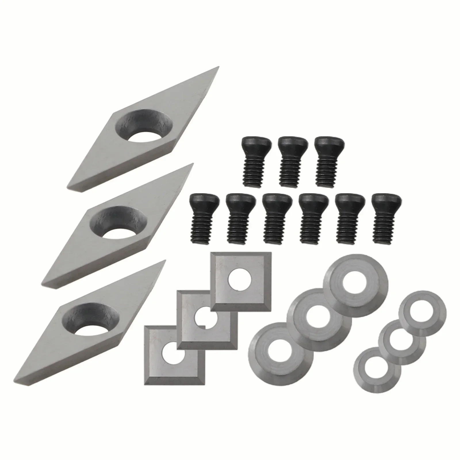 Carbide Cutters Inserts Set for Lathe Turning Tools Includes 4 Types of Cutting Tools for Precision Machining and Woodturning