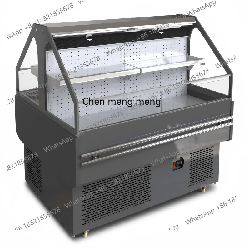Supermarket supermarket fresh meat cabinet double-sided double-layer display promotion cabinet