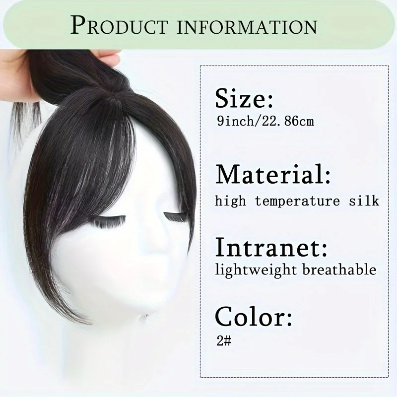 3D Synthetic Partial Bangs Curtain Bangs Hair Piece is designed to cover gray hair and add volume for thinning hair.