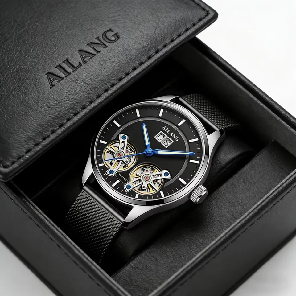 

AI LANG Authentic Automatic AAA Mechanical Watch Hollow Tourbillon Waterproof Calendar New brand wristwatch 2026 Web 3