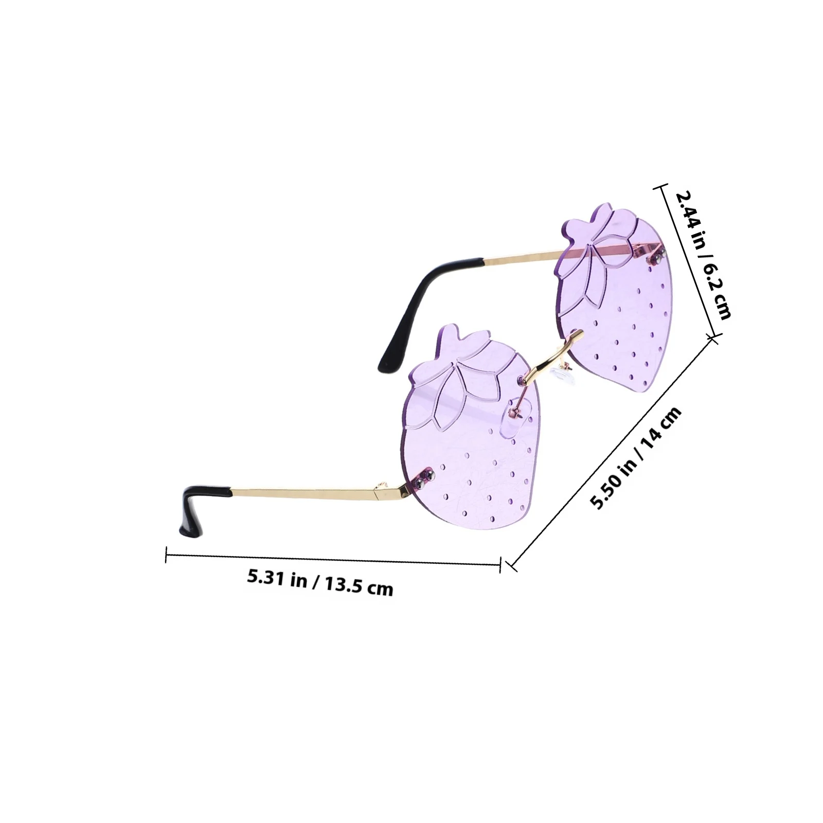 1Pair Strawberry Glasses Frameless Sunglasses Party Supplies Creative Irregular Design Holiday Beach Performance Eyewear