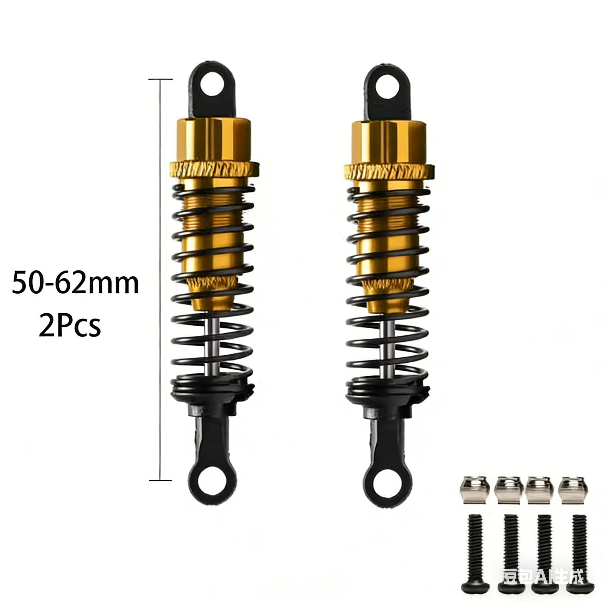 50-62mm Aluminum Oil Shocks Front Rear for 1/16 1/18 RC Car MN82 MN82S MN99 TRX4M SCY10 Stable Control Smooth Damping Upgrade
