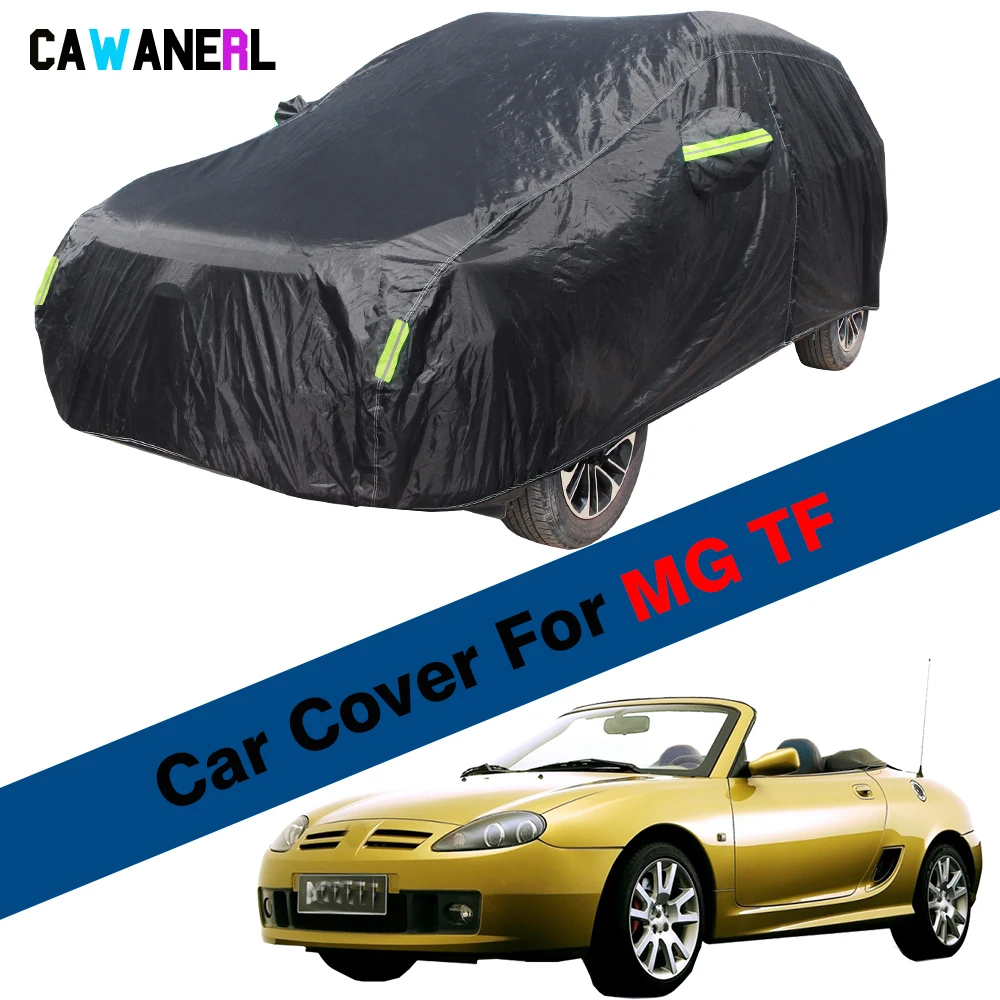 Full Black Car Cover For MG TF 2002-2011 Waterproof Auto Anti-UV Sun Shade Snow Rain Wind Prevent Cover All Season Suitable