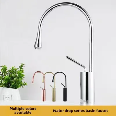 European style water droplet faucet, bathroom rotating table basin faucet, bathroom hot and cold basin faucet