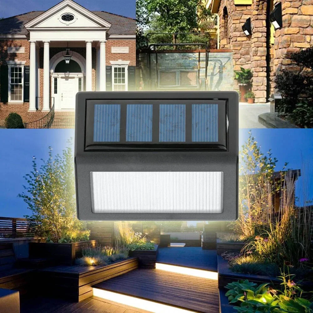 

Перезаряжаемая солнечная энергия, 6 светодиодов, 0,36 Вт, 12 лм, лампа, датчик света, настенное крепление для садовой двери, входа, двора, дорожек, наружного использования, теплого