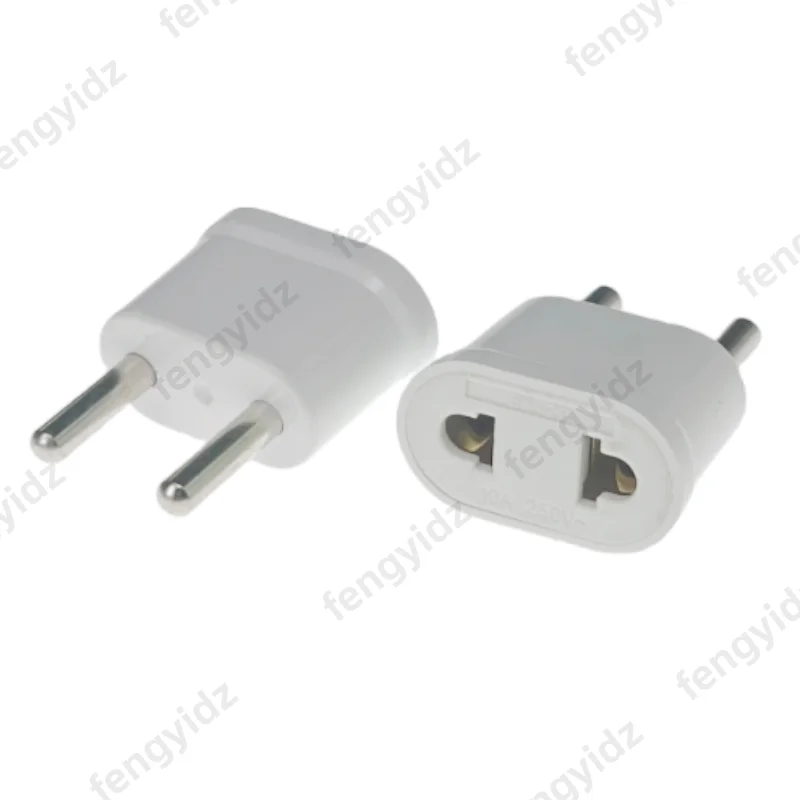 1PCS  US To EU Plug Power Adapter White Travel Power Plug Adapter Converter Wall Charger