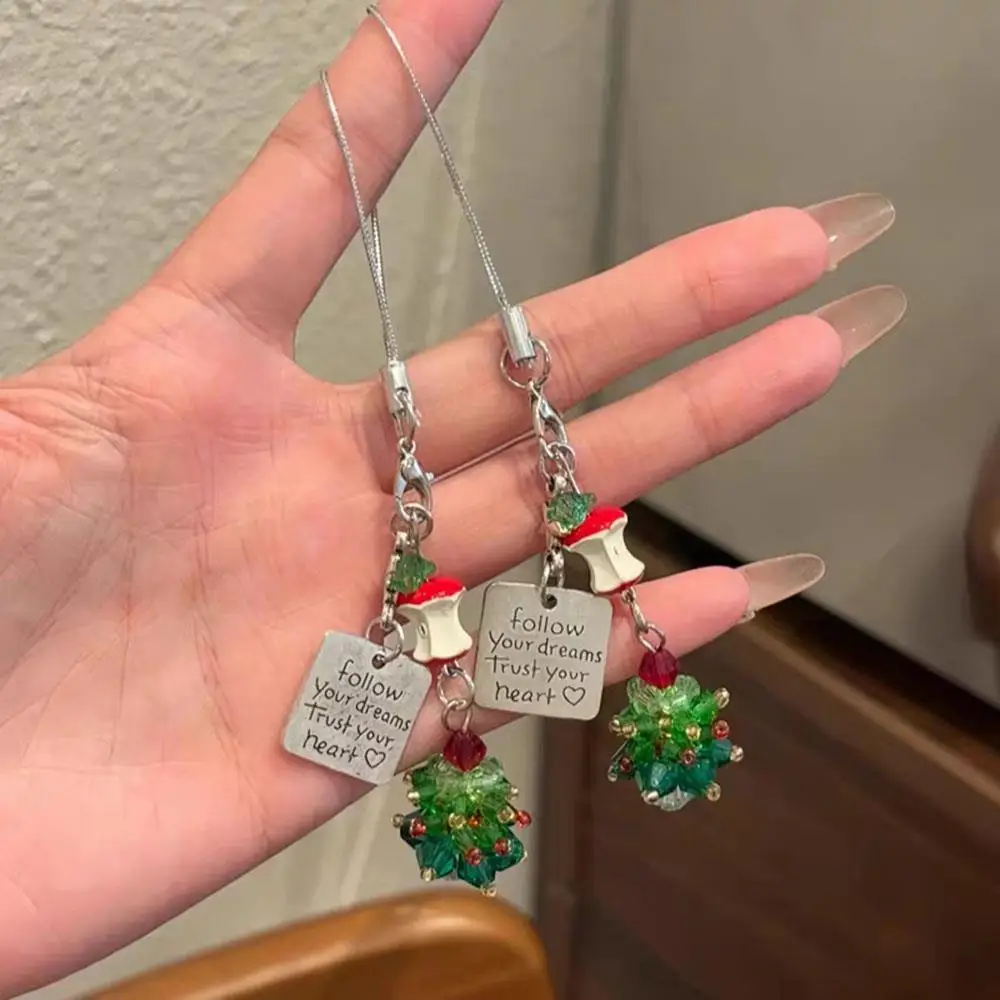 شجرة عيد الميلاد سلسلة هواتف محمولة معلقة حبل قلادة على ظهره قلادة معلقة اكسسوارات السنة الجديدة هدية حقيبة سلسلة مفاتيح سحر #5